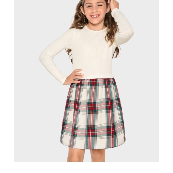 The Children's Place Other - The Children's Place Girls' Long Sleeve Plaid Ribbed Fit and Flare Dress.Size 16